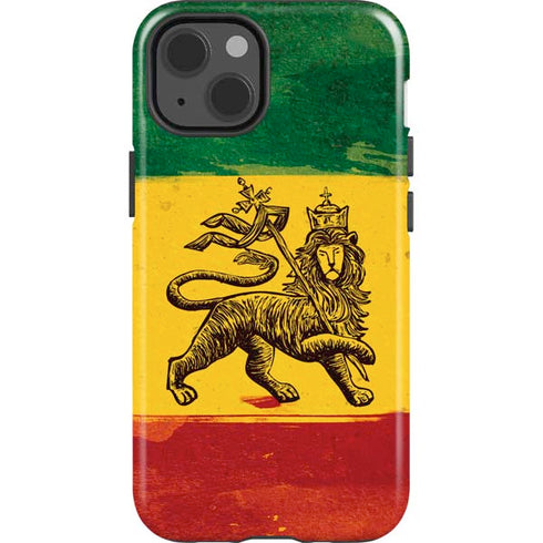 The Lion of Judah Rasta Flag iPhone 15 Impact Case